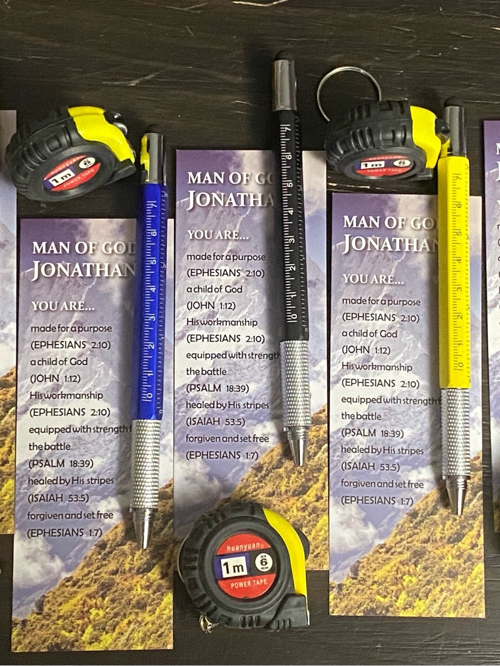 Man of God prayer and affirmation religious set tools, bookmark prayers